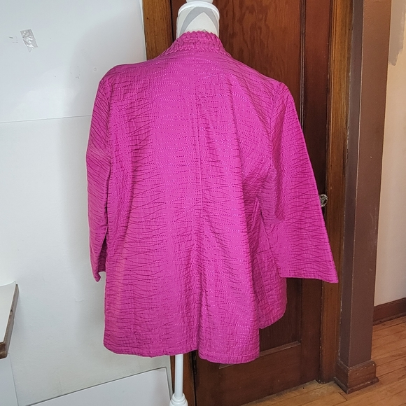 Womans Chicos Pink Embroidered Unconstructed jacket Size 2 - Picture 6 of 11
